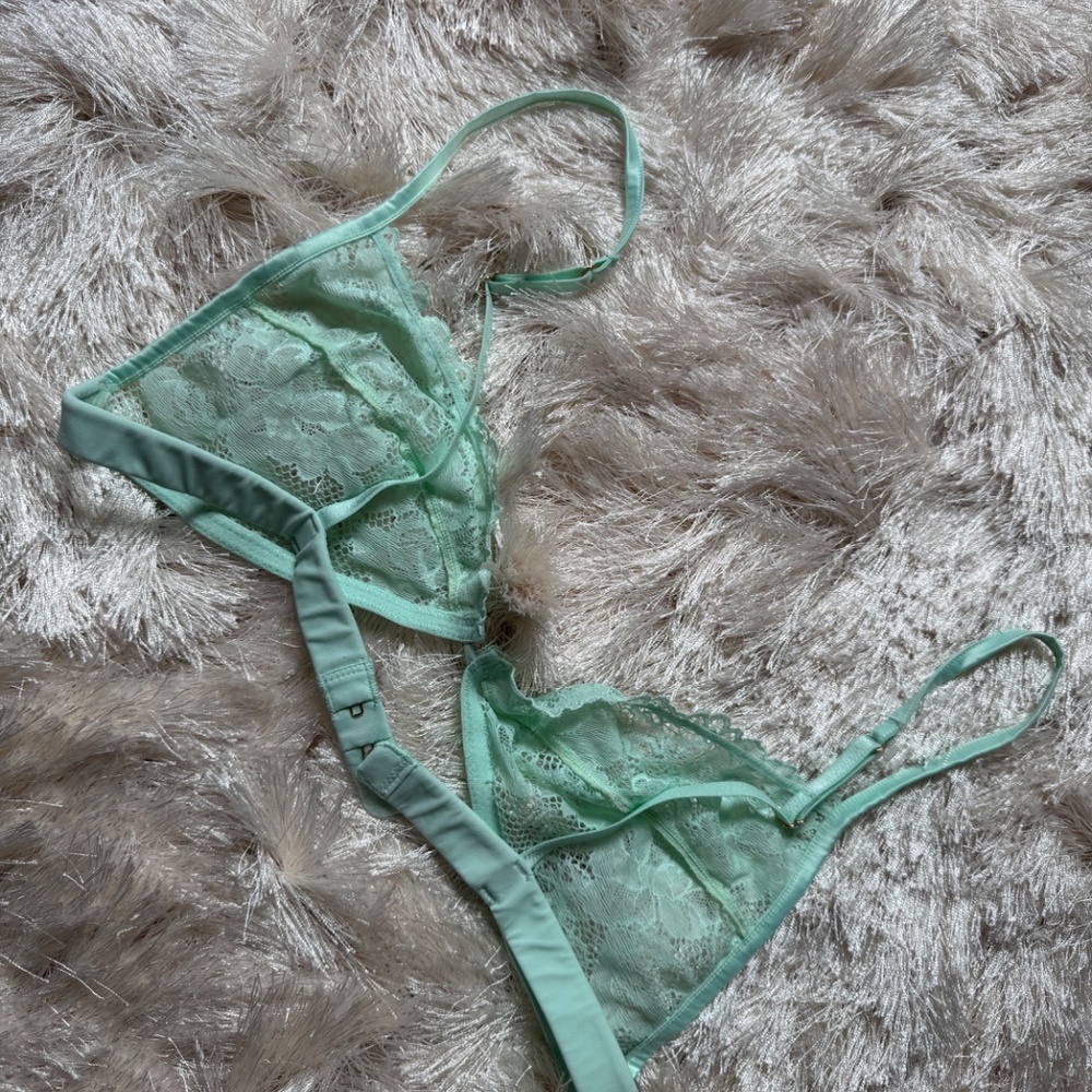 Savage X Fenty Lace Bralette Bay Green - Picture 5 of 5